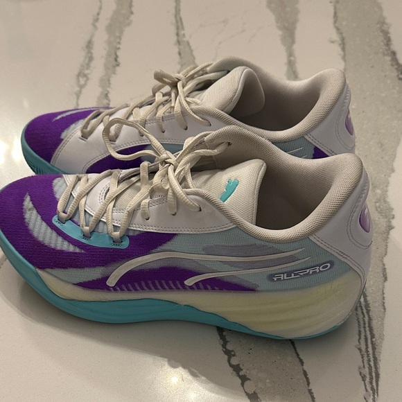 Puma Men's White and Purple Athletic Shoes - Picture 4 of 6